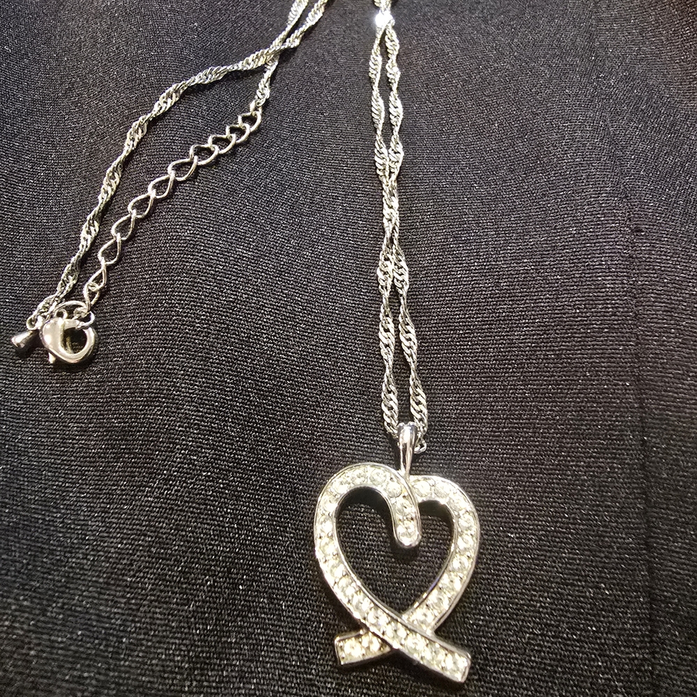 Montana Silversmiths Silver Crystal Heart Loop Necklace